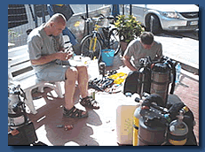 DIR Vorbereitungen an den Rebreathers